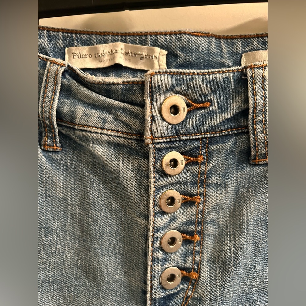 Pilcro Light Blue High-Rise Flare Jeans Size 26 Button Fly - Picture 2 of 5